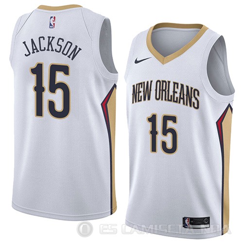Camiseta Frank Jackson #15 New Orleans Pelicans Association 2018 Blanco - Haga un click en la imagen para cerrar
